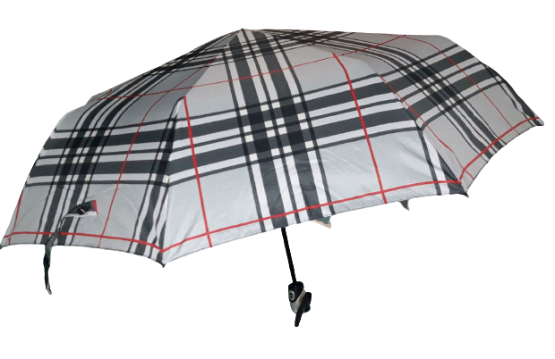 Ombrello Piccolo Unisex HAPPY RAIN DAY - Grey & White Umbrella - Grigio&Bianco 34022