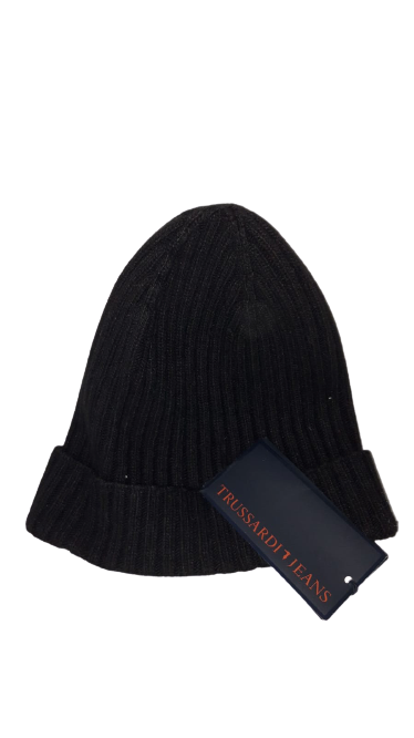 Berretto di Lana con Logo Uomo TRUSSARDI JEANS - Winter Cap - Nero 57W074
