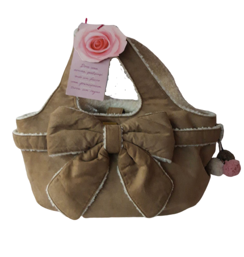 Borsa Shopping Pelliccia per Donna CAMOMILLA - Leather Shopping Bag Woman - Marrone 12903LB