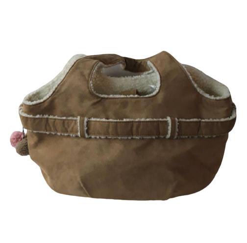 Borsa Shopping Pelliccia per Donna CAMOMILLA - Leather Shopping Bag Woman - Marrone 12903LB