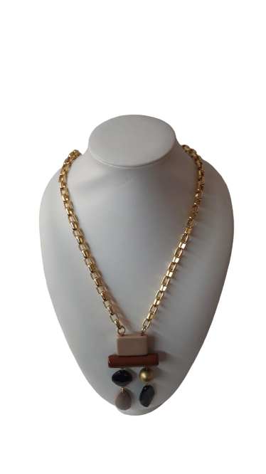 Collana di Catene D'Oro con Ciondolo Resina BYBA BIJOUX - Gold Chain necklace with Pendant/Swarovsky