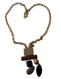 Collana di Catene D'Oro con Ciondolo Resina BYBA BIJOUX - Gold Chain necklace with Pendant/Swarovsky