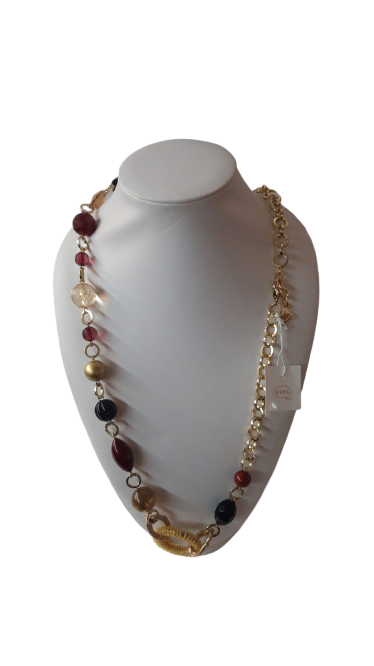 Collana di Catene + Pietre & Resina con Ciondolo  BYBA BIJOUX - Chain necklace with Pendant
