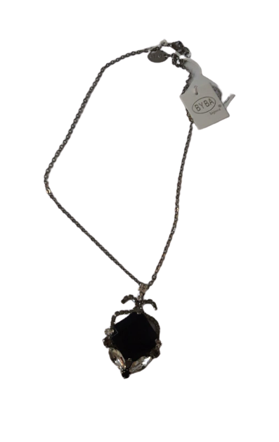 Collana di Catene Argento + Con Pietra Swarosvky Ciondolo BYBA BIJOUX - Silver Chain Necklace with Swarovsky