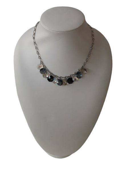 Collana di Catene Argento + Con Ciondolo Pietre Swarovsky colorati BYBA BIJOUX - Silver Chain Necklace with Swarovsky colorful stone