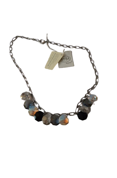 Collana di Catene Argento + Con Ciondolo Pietre Swarovsky colorati BYBA BIJOUX - Silver Chain Necklace with Swarovsky colorful stone