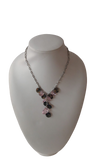 Collana di Catene Argento + Con Ciondolo Pietre Swarovsky colorati BYBA BIJOUX - Silver Chain Necklace with Swarovsky colorful stone - Rosa , Blu , Nero
