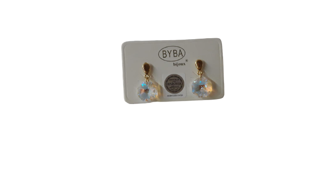 Orecchini Pendenti con Pietra Swarovsky BYBA BIJOUX - Rosa, Bianco , Nero , Giallino