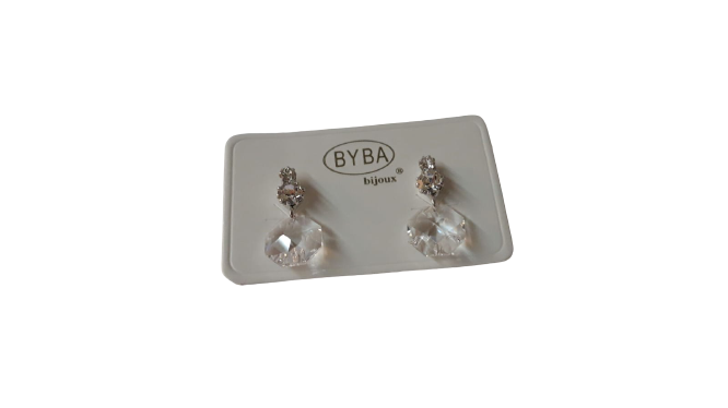 Orecchini Pendenti con Pietra Swarovsky BYBA BIJOUX - Rosa, Bianco , Nero , Giallino