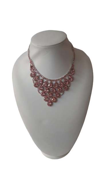Girocollo con Strass in Rosa Swarovsky GEMIR - Necklace Pink Strass Swarovsky
