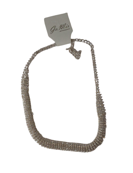 Girocollo Collana in Strass Argento Swarovsky GEMIR - Silver Necklace Strass