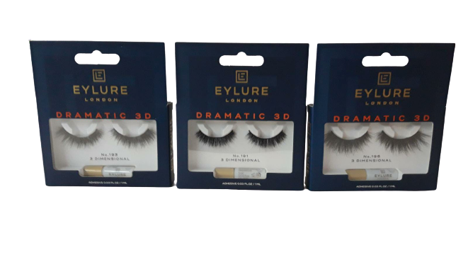 Ciglia Finte EYLURE LONDON DRAMATIC 3D - Fake Eyelashes  Adhesive - 191 / 196