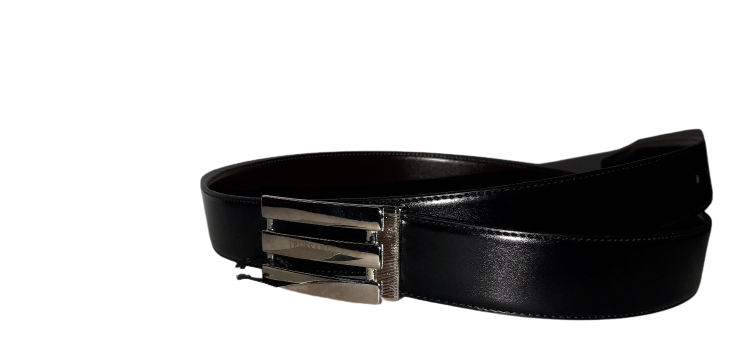 Cintura in pelle a Marchio Uomo TRUSSARDI COLLECTION - Branded leather belt - Moro 8055323