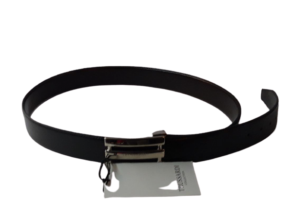 Cintura in pelle a Marchio Uomo TRUSSARDI COLLECTION - Branded leather belt - Moro 8055323