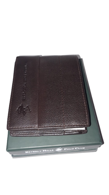 Portafoglio in Pelle Uomo BEVERLY HILLS POLO CLUB - Men Wallet - Moro/Nero/Blu BH-1383