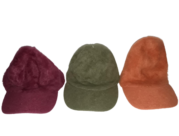 Cappello da donna MONICA NARDUCCI - Leather Cap Women - Arancio/Bordeaux/Verde 4536107