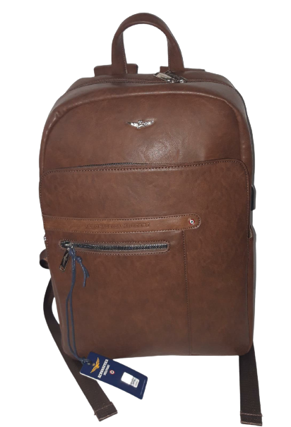 Zaino da Uomo AERONAUTICA MILITARE - Men Bag - Nero/Marrone/ blu AM-395