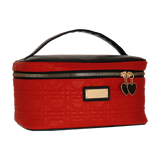 beauty case M queen of hearts di camomilla milano cod.01213 rosso/ nero