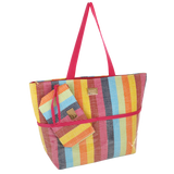 set sporta+ busta righe verticali arcobaleno di camomilla milano cod. 01723