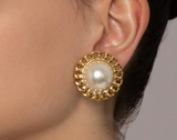 Orecchini donna di byba bijoux a clips bonheur perla bianca
