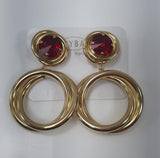 Orecchini donna di byba bijoux Bonheur cristalli rosso/ cristallo/ bianco/ rosa