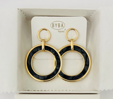 Orecchini donna byba bijoux cerchio pendente oro e nero
