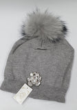Cappello donna di trik bijoux con  pietre swarovsky e pon pon rosso/ verde/ grigio/ rosa/ nero/ bianco/ fucsia/ blu