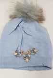 Cappello donna di trik bijoux con applicazioni swarovsky azzurro