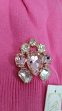 Cappello donna di trik bijoux con applicazioni swarovsky e pon pon grigio/ rosa/ fucsia