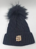 Cappello donna trik bijoux con applicazioni swarovsky trama treccia arancio/ ocra/ nero/ grigio