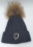 Cappello donna trik bijoux con applicazioni swarovsky trama treccia arancio/ ocra/ nero/ grigio