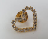 Orecchini trik bijoux cuore brillantinato piccolo oro/ argento