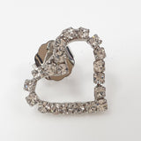 Orecchini trik bijoux cuore brillantinato piccolo oro/ argento