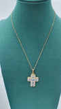 Collana donna gemir croce brillantinata