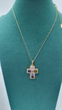 Collana donna gemir croce brillantinata