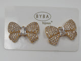 Orecchini donna a lobo byba bijoux fiocco argento/oro