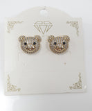 Orecchini a lobo orso brillantinato di trik bijoux