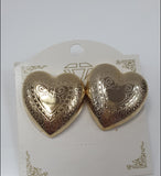 Orecchini a lobo cuore di trik bijoux oro con fantasia