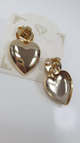 Orecchini donna fiore e cuore di trik bijoux color oro