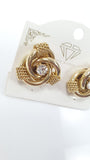 Orecchini donna a clip forma di nodo di trik bijoux color oro