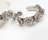 Orecchini mezzo cerchio con fiori di brillantini di trik bijoux argento