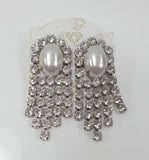 Orecchini a clip di trik bijoux con perla e brillantini