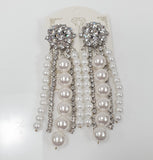 Orecchini pendenti a clip di trik bijoux perle e pietre