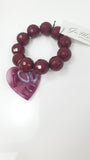 Bracciale donna perle e ciondolo di gemir viola/ marrone