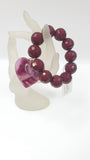 Bracciale donna perle e ciondolo di gemir viola/ marrone