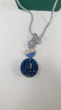Collana donna di gemir pendente cuore azzurro