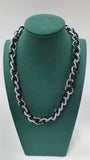 Collana donna gemir intreccio nero argento