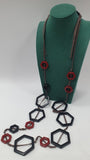 Collana donna gemir nera a rossa