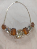 collana donna di byba bijoux oro e pietre marroni