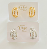 Orecchini donna Cerchi tris di byba bijoux oro/ argento